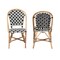 Baxton Studio Ambre Modern French Black and White Weaving Natural Rattan 2-Piece Bistro Chair Set 229-2PC-13110-ZORO - alternate 9